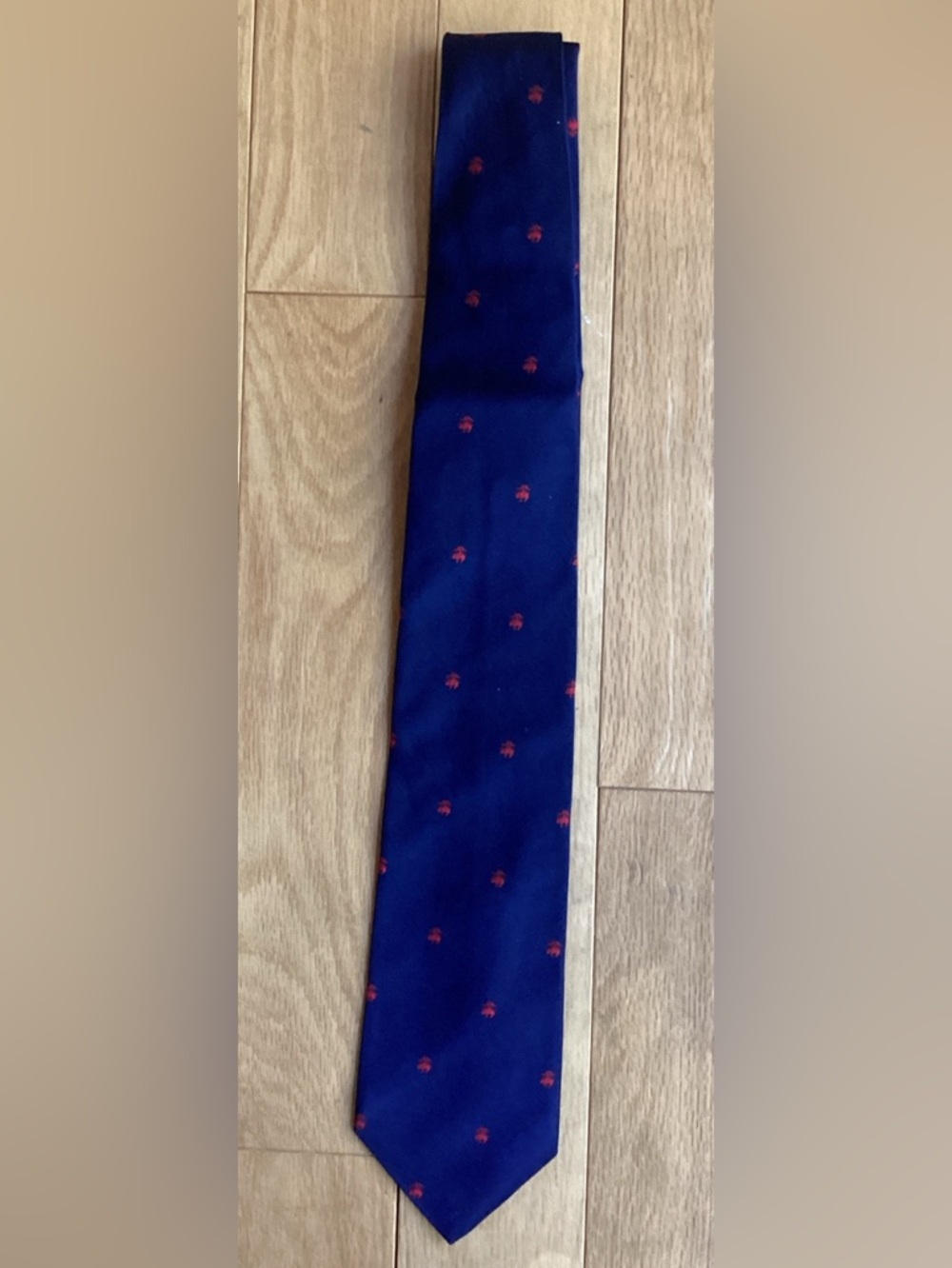Brooks Brothers Makers Navy Blue Silk Tie Red Golden Fleece Logo